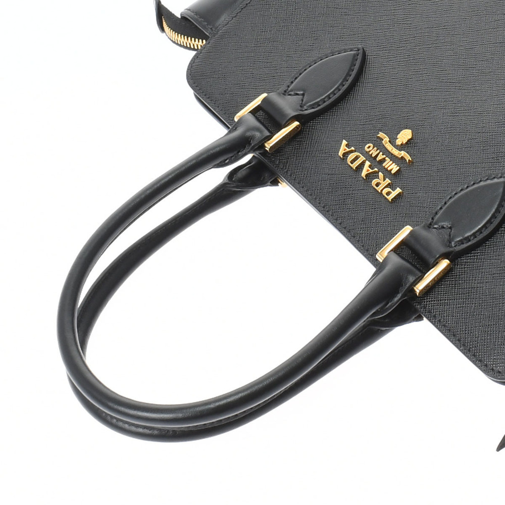 Prada Gold Hardware Saffiano Handbag Black - Picture 3 of 10